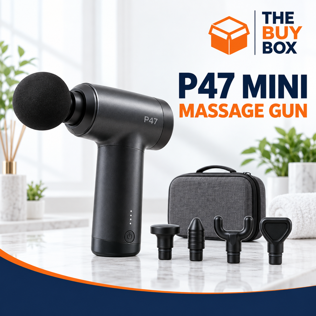 P47 Mini Massage Gun in The Buy Box branded product design