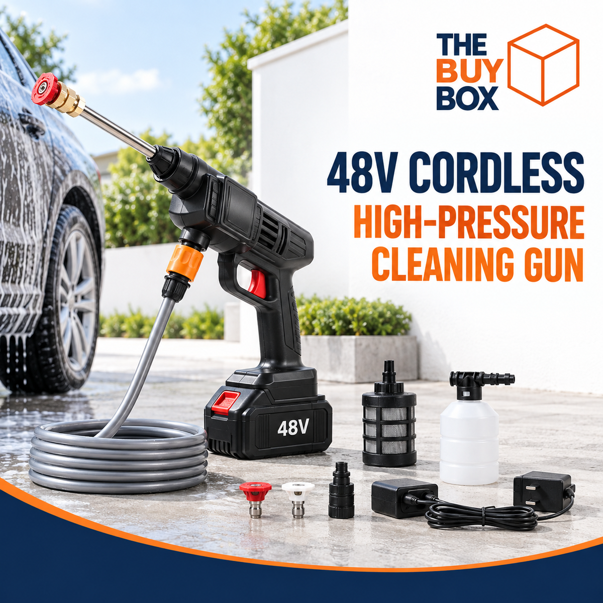 48V Cordless High-Pressure Cleaning Gun in The Buy Box branded product design
