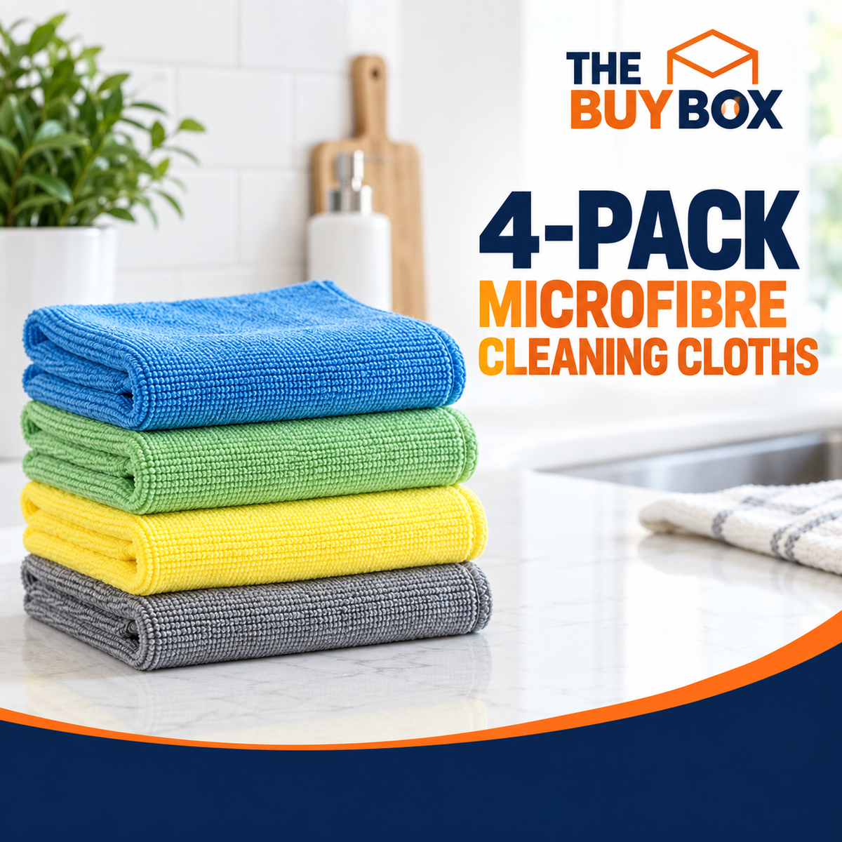 4-Pack Microfibre Cleaning Cloths in The Buy Box branded product design