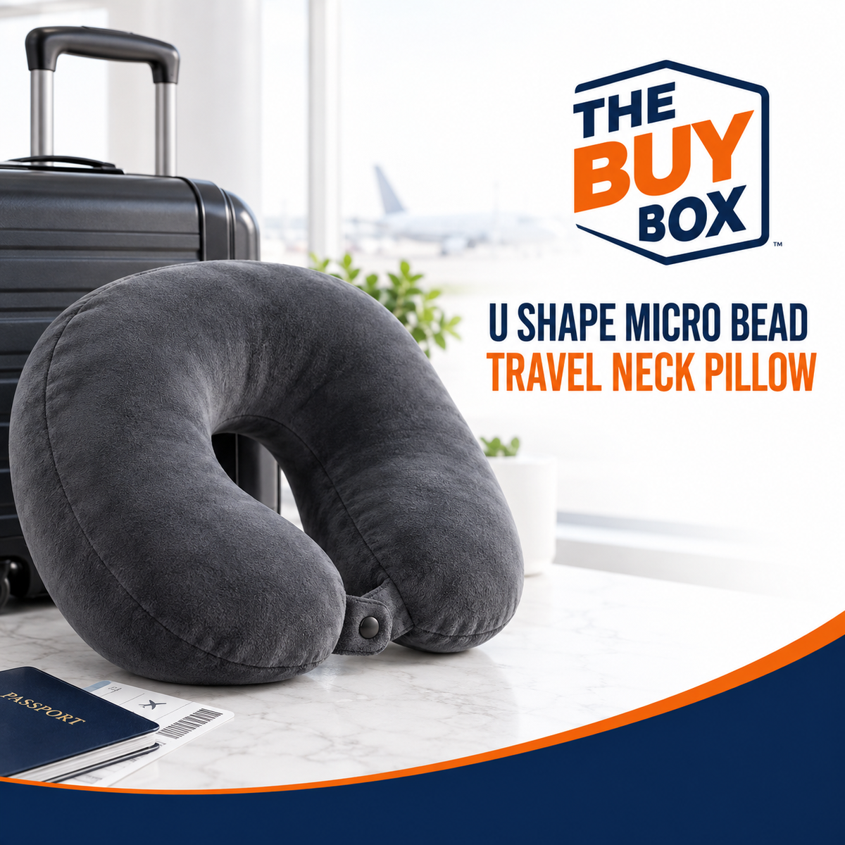 U Shape Micro Bead Travel Neck Pillow in The Buy Box branded product design