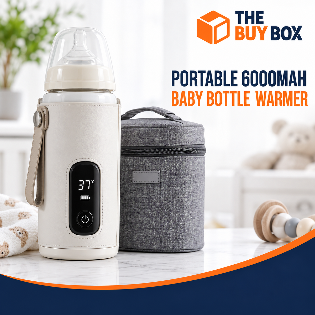Portable 6000mAh Baby Bottle Warmer in The Buy Box branded product design
