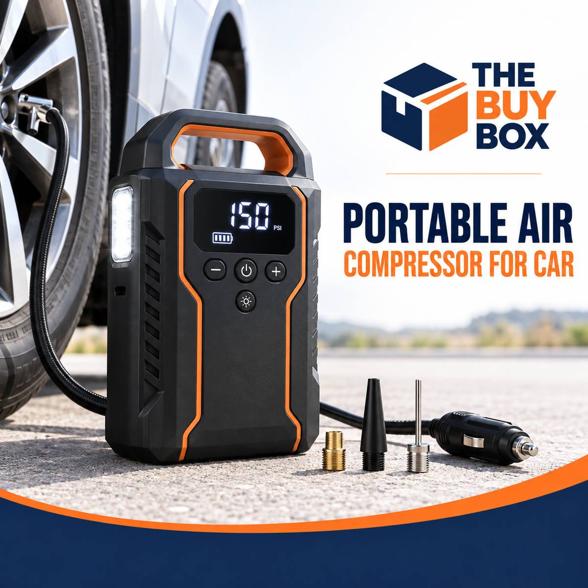 Portable Air Compressor for Car in The Buy Box branded product design
