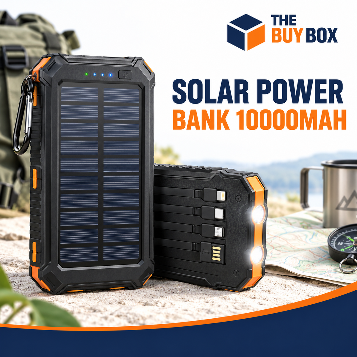 Solar Power Bank 10000mAh in The Buy Box branded product design