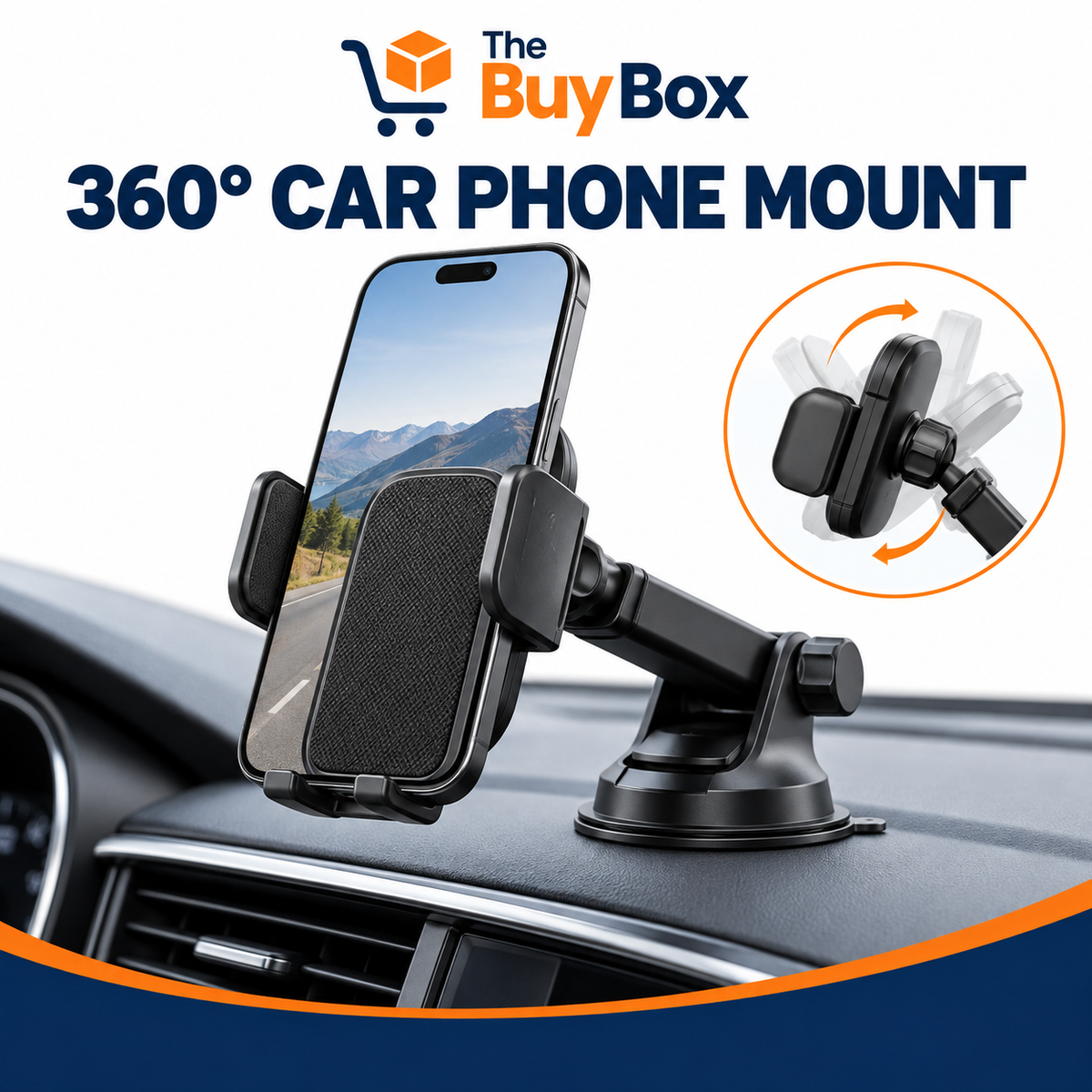 360° CAR PHONE MOUNT with third-party branding removed
