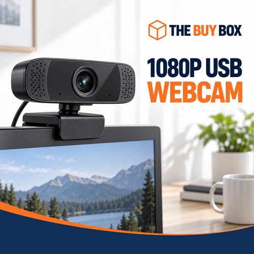 1080p USB webcam in The Buy Box branded product advertisement